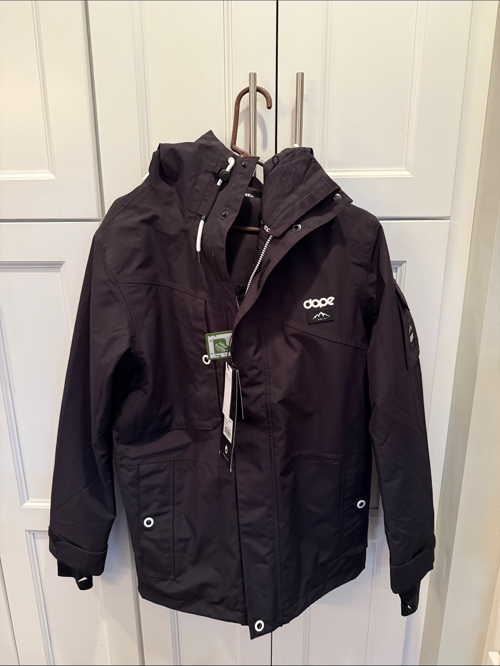 DOPE Black Ski Jacket with Hood